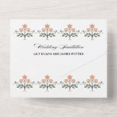 Mughal Natural Motif Indian Wedding All In One Einladung (Rückseite)