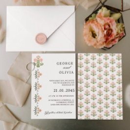 Mughal Natural Motif Indian Wedding Einladung