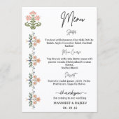 Mughal Natural Motif Indian Wedding Menu  Menükarte (Vorderseite)