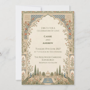 Mughal-Pfau-Garten-Hochzeitseinladung Einladung