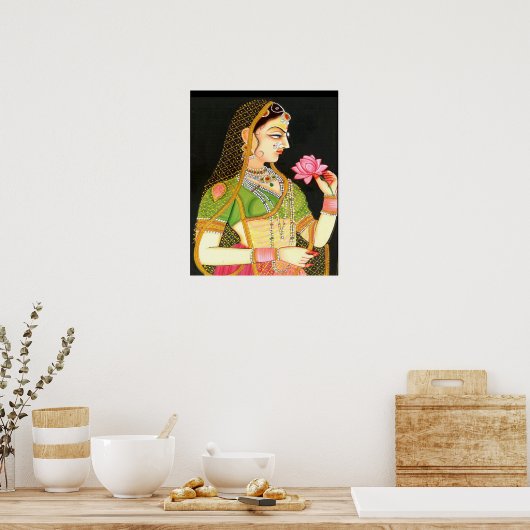 Mughenkunst, indianisches Mädchen Poster (Küche)