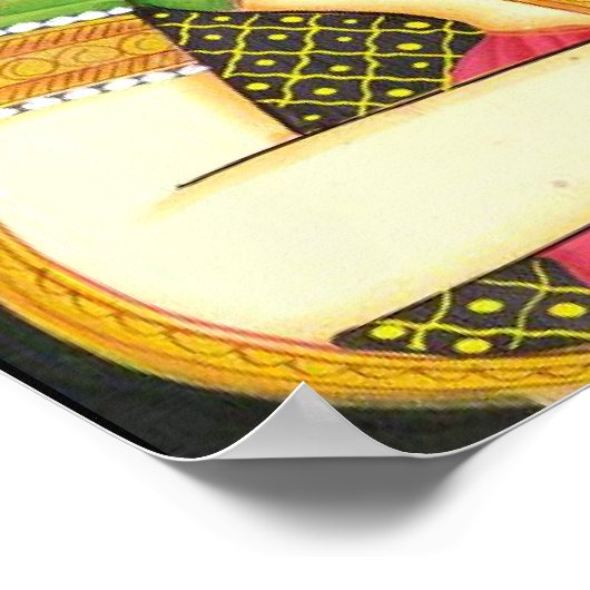 Mughenkunst, indianisches Mädchen Poster (Ecke)