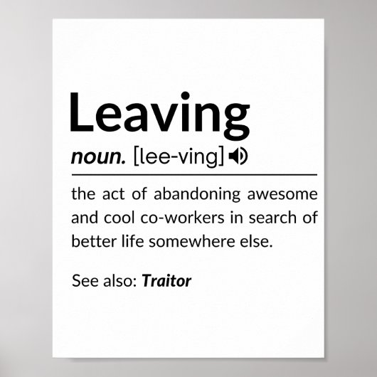 Muglustiger Mitarbeiter, der die Tasse verlasse Poster (Vorne)