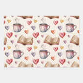 Mugs, Books, and Hearts valentine Geschenkpapier Set (Vorderseite 3)