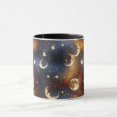 Mugs – Fiery Orange Celestial Moon Phase Luxury Co Tasse (Zentrum)