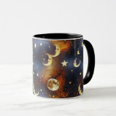 Mugs – Fiery Orange Celestial Moon Phase Luxury Co Tasse (VorderseiteRechts)