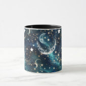 Mugs – Icy Blue Celestial Moon Phase Luxury Coffee Tasse (Zentrum)