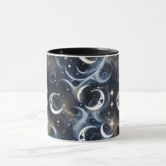 Mugs – Metallic Silver Celestial Moon Phase Luxury Tasse (Zentrum)