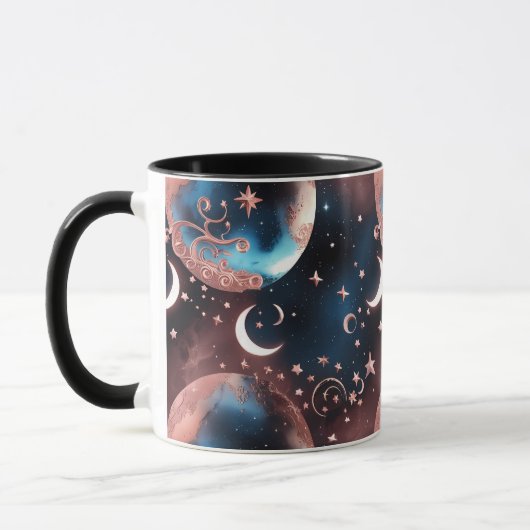 Mugs – Rose Gold Celestial Moon Phase Luxury Coffe Tasse (Links)