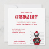 Mugshot Bad Santa's Funny Dog Weihnachten Einladung (Rückseite)