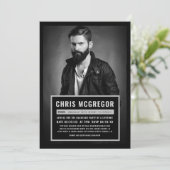 Mugshot Board Bachelor Party Einladung (Stehend Vorderseite)