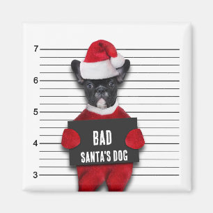 Mugshot Böser Santa-Hund Lustiges Weihnachten Magnet
