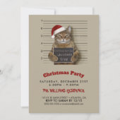 Mugshot Cat Christmas Einladung (Vorderseite)