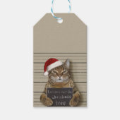 Mugshot Cat Christmas Geschenkanhänger (Vorderseite)