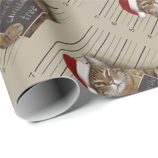 Mugshot Cat Christmas Geschenkpapier (Rolleneckpunkt)