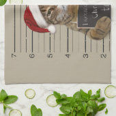 Mugshot Cat Christmas Geschirrtuch (Gefaltet)