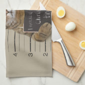 Mugshot Cat Christmas Geschirrtuch (Viertel Falte)