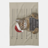 Mugshot Cat Christmas Geschirrtuch (Vertikal)
