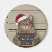 Mugshot Cat Christmas Magnet (Vorne)