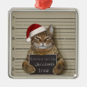 Mugshot Cat Christmas Ornament Aus Metall (Vorne)