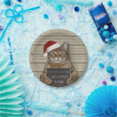 Mugshot Cat Christmas Pappteller (Party)