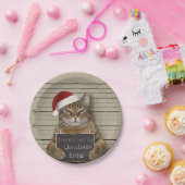 Mugshot Cat Christmas Pappteller (Party)
