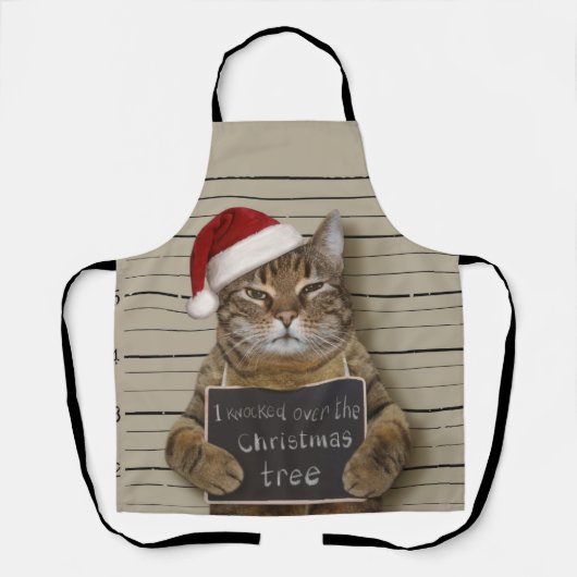 Mugshot Cat Christmas Schürze (Vorderseite)