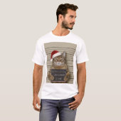 Mugshot Cat Christmas T-Shirt (Vorne ganz)