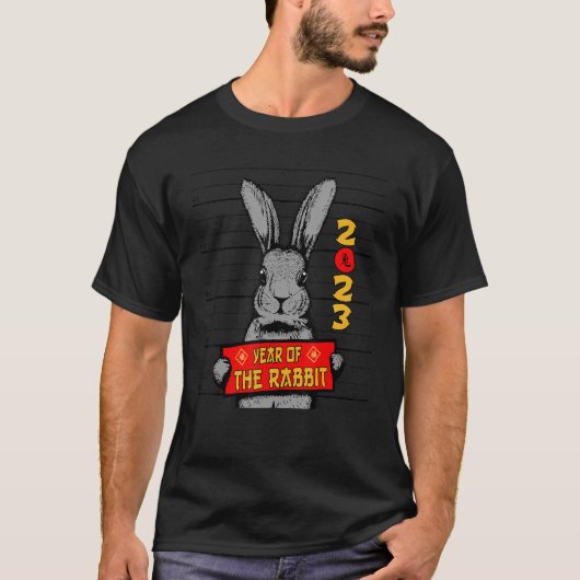 Mugshot Chinese New Year Of The Rabbit Lunar Zodia T-Shirt (Vorderseite)