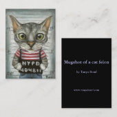 Mugshot eines Katzentäters Visitenkarte (Vorne/Hinten)