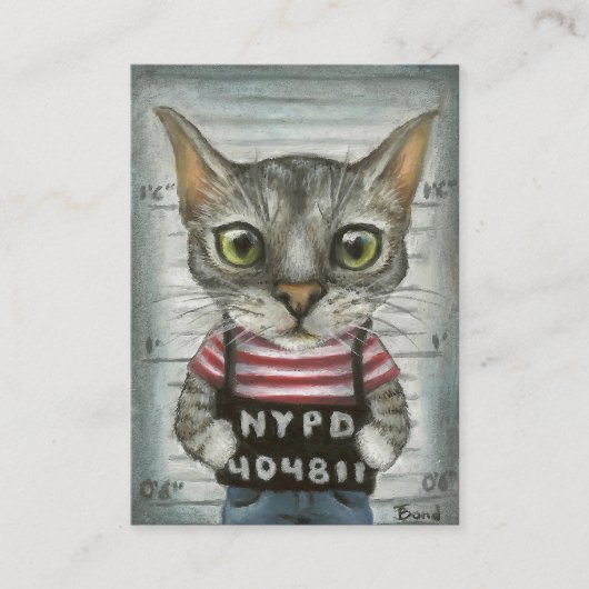 Mugshot eines Katzentäters Visitenkarte (Vorderseite)