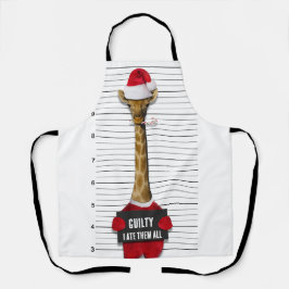 Mugshot Guilty Funny Giraffe Weihnachten Schürze