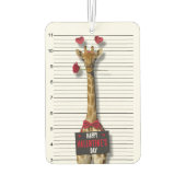 Mugshot Guilty Giraffe Funny Happy Valentine's Day Autolufterfrischer (Rückseite)