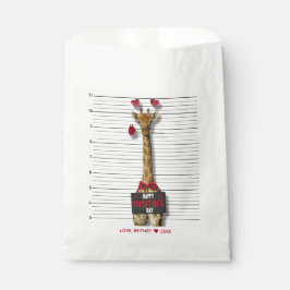 Mugshot Guilty Giraffe Happy Valentine's Day Funny Geschenktütchen
