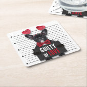 Mugshot Guilty Liebe Dog Valentine's Day Funny Rechteckiger Pappuntersetzer (angewinkelt)