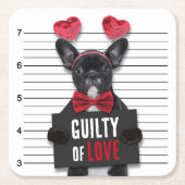 Mugshot Guilty Liebe Dog Valentine's Day Funny Rechteckiger Pappuntersetzer (Vorderseite)