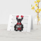 Mugshot Guilty Liebe Hund Funny Valentine's Day Karte (Gelbe Blume)