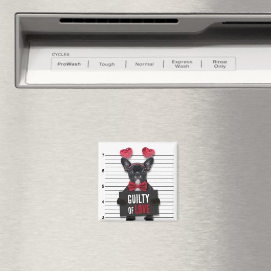 Mugshot Guilty Liebe Hund Funny Valentine's Day Magnet (In Situ (Geschirrspüler))