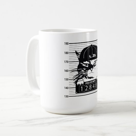 Mugshot-Katze Kaffeetasse (Vorderseite Links)