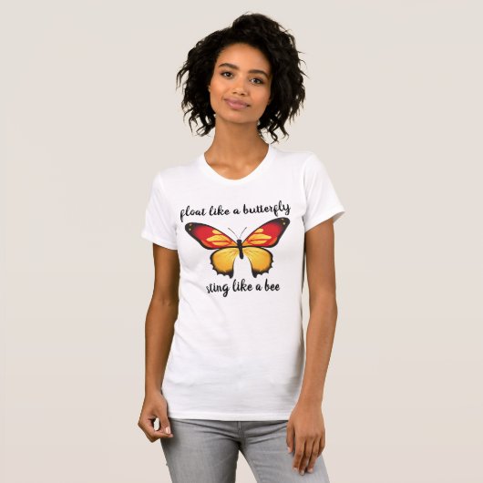Muhammad Ali Float wie Schmetterling, wie Biene T-Shirt (Vorne ganz)