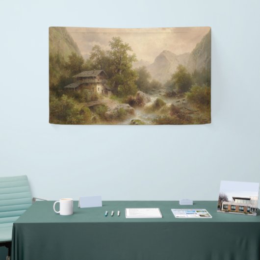 Mühle auf einem Bergbach (von Albert Rieger) Banner (Messeveranstaltung)
