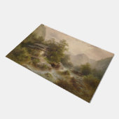 Mühle auf einem Bergbach (von Albert Rieger) Fußmatte (Schrägansicht)