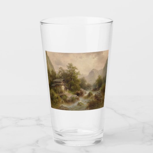 Mühle auf einem Bergbach (von Albert Rieger) Glas (Vorderseite)