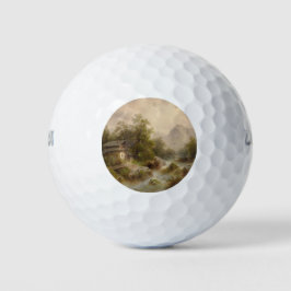 Mühle auf einem Bergbach (von Albert Rieger) Golfball