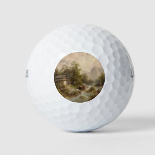 Mühle auf einem Bergbach (von Albert Rieger) Golfball (Vorderseite)
