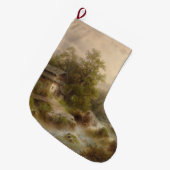 Mühle auf einem Bergbach (von Albert Rieger) Großer Weihnachtsstrumpf (Vorderansicht (hängend))