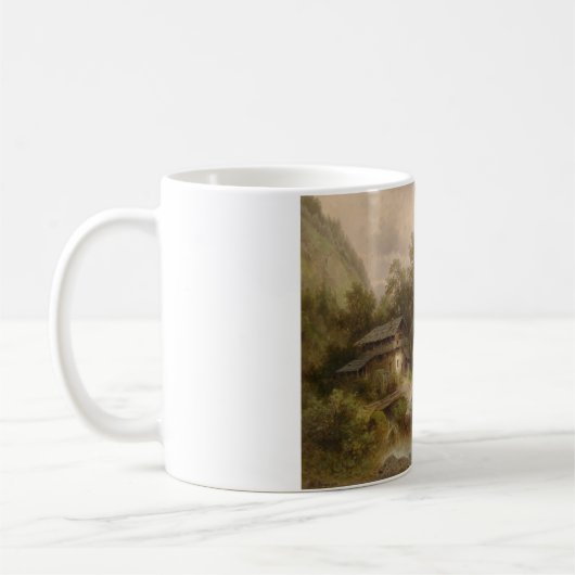 Mühle auf einem Bergbach (von Albert Rieger) Kaffeetasse (Links)
