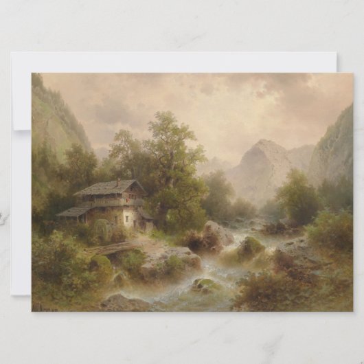 Mühle auf einem Bergbach (von Albert Rieger) Karte (Vorderseite)