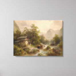 Mühle auf einem Bergbach (von Albert Rieger) Leinwanddruck