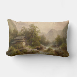 Mühle auf einem Bergbach (von Albert Rieger) Lendenkissen